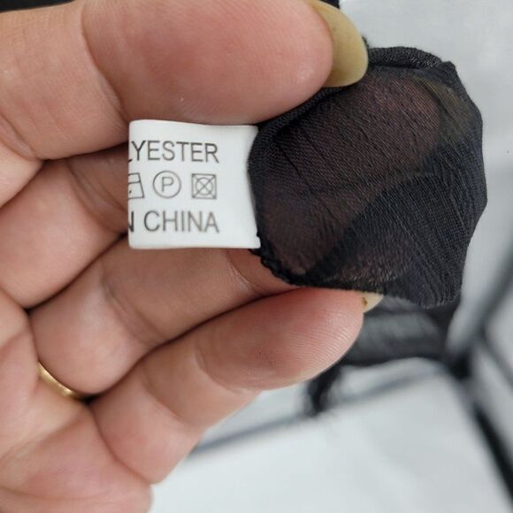 Womens Sheer Tasseled Kimono Black Boho Gothic Witchcore Baddie Festival Night O - Picture 3 of 10